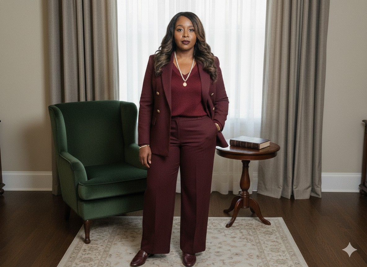 Editorial portrait of an elegant woman entrepreneur